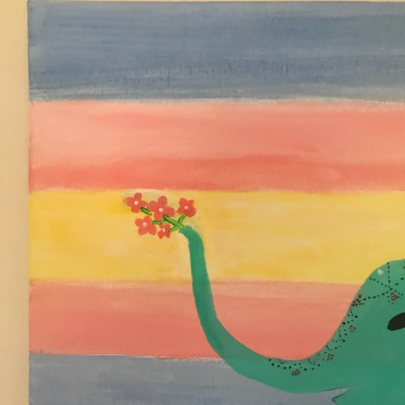 Elephant painted canvas - Picture 3 of 8